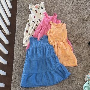 Cat & Jack Kids Dresses in Pink, Blue, Yellow, and White